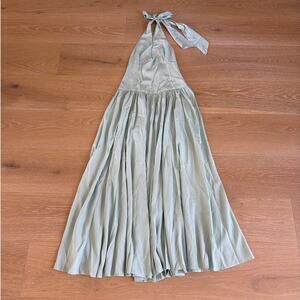 Shani Shemer Astird Maxi Dress Halter Neck Size XS in Aqua Blue
